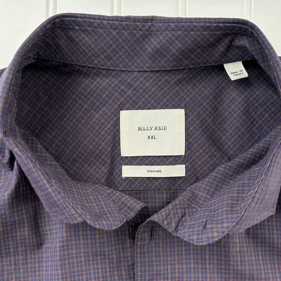 Billy Reid 100% Cotton Button Shirt (Size XXL) Long Sleeve Plaid Standard Fit - Picture 8 of 9